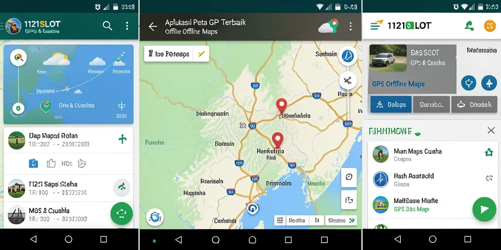 Tampilan antarmuka 1121SLOT untuk GPS Offline Maps yang intuitif.