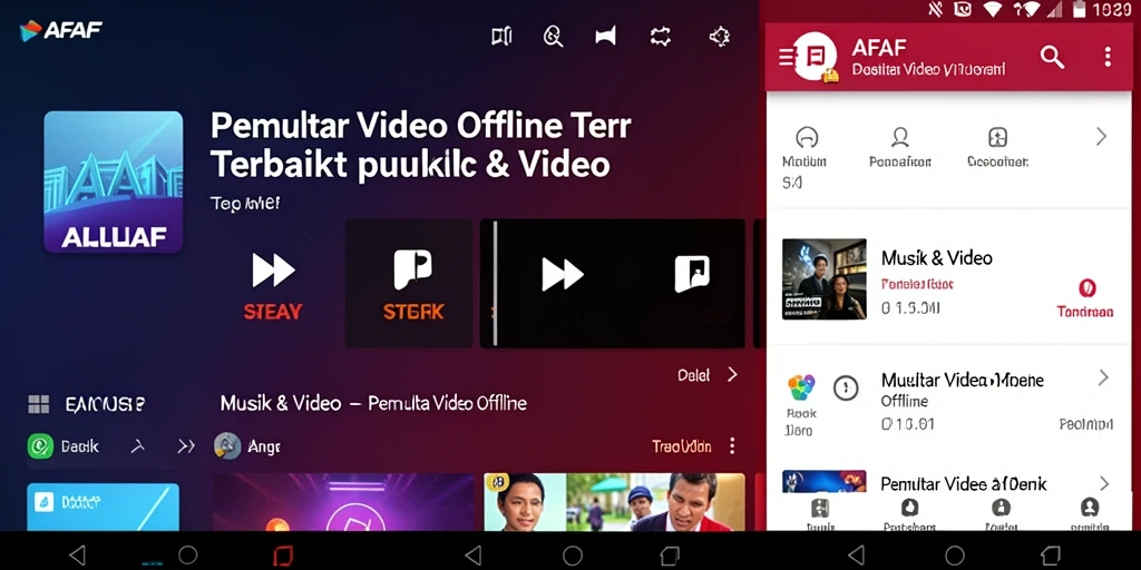 Tampilan antarmuka AFAF yang ramah pengguna untuk Pemutar Video Offline.