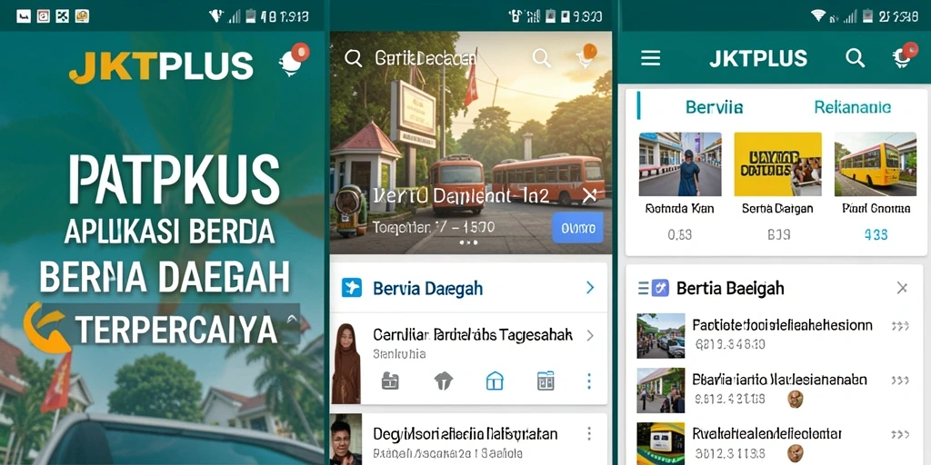 Antarmuka aplikasi JKTPLUS yang menampilkan berita daerah.