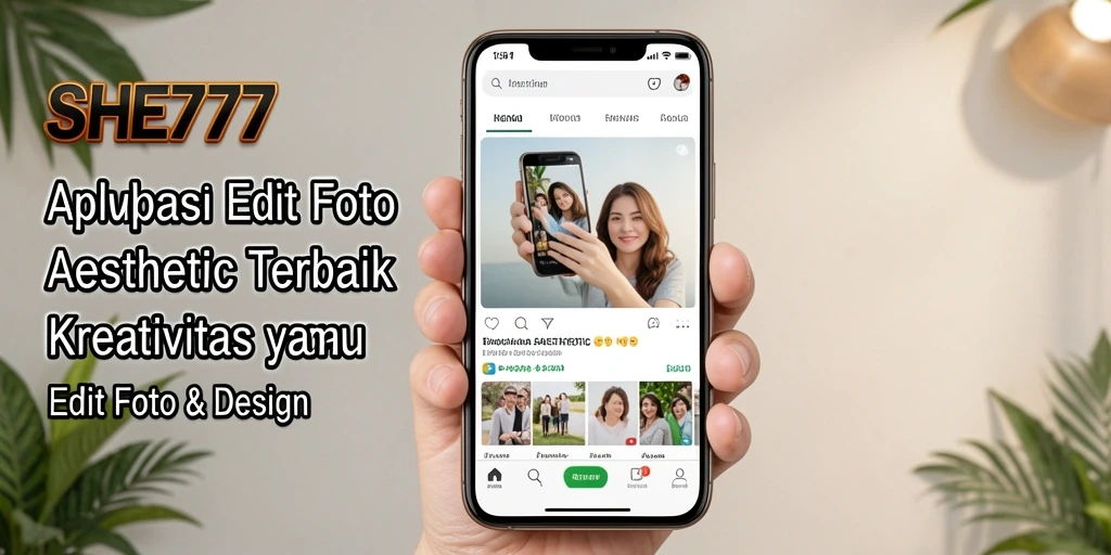 Antarmuka SHE777 yang menarik dan fungsional untuk Edit Foto Aesthetic.