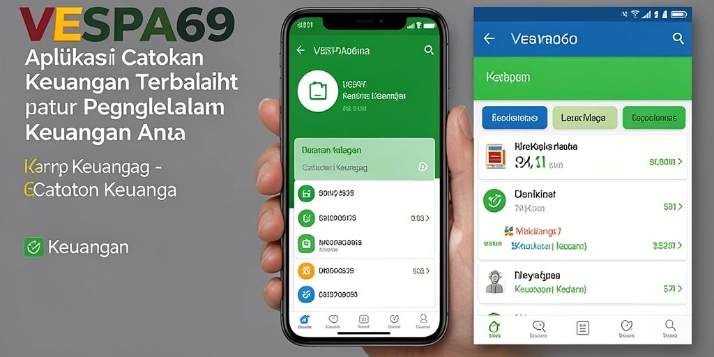 Tampilan antarmuka aplikasi VESPA69 untuk Catatan Keuangan yang user-friendly.